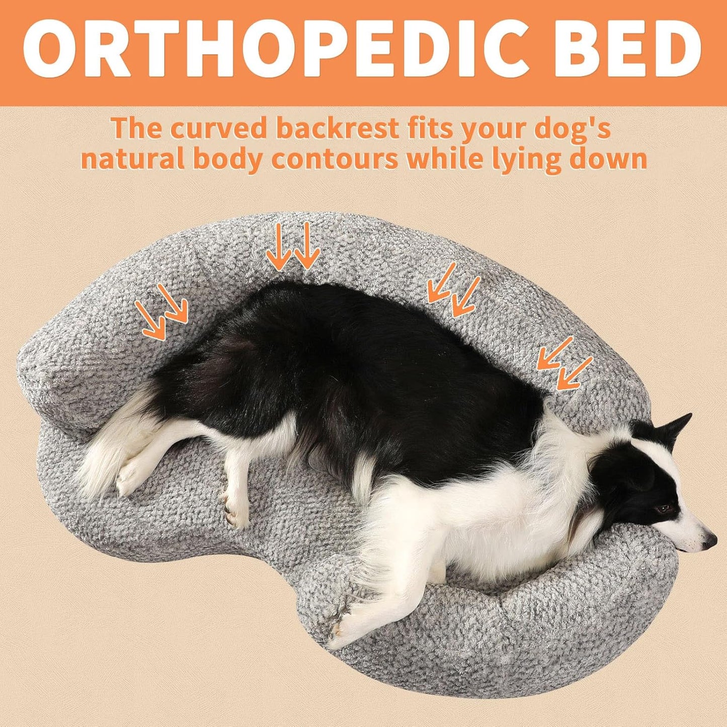 Orthopedic Memory Foam Dog Bed for Small Dogs - Washable & Waterproof & Removable Cover - Round Calming Dog Bed for Anxiety Relief(35 x 24 x 8 Inch)