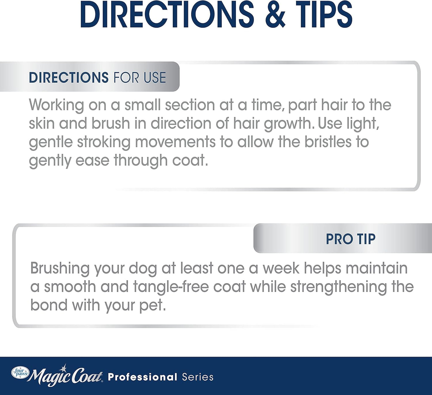 Four Paws Magic Coat Professional Series Grooming Brush for Dogs & Cats, Reduces Shedding, Stimulates Coat's Natural Oils, Ergonomic Design, Ideal for Medium, Long, Curly, and Wiry Coats