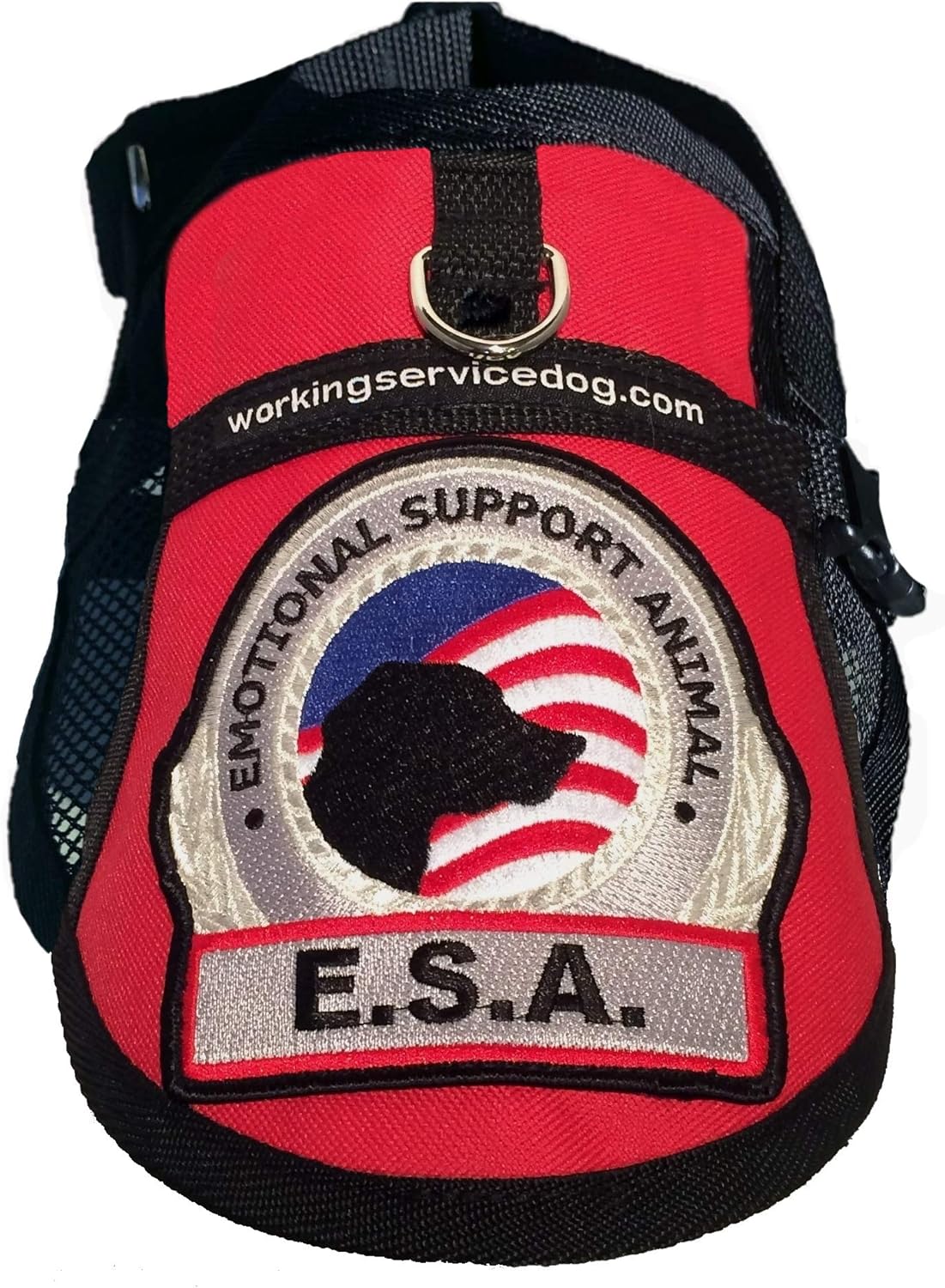 Premium Emotional Support Dog Vest | ESA Dog Vest | Mesh Cooling Panel | Emotional Support Animal Harness | Includes 5 Federal Law ESA Handout Cards (14" - 17" Girth, Red)