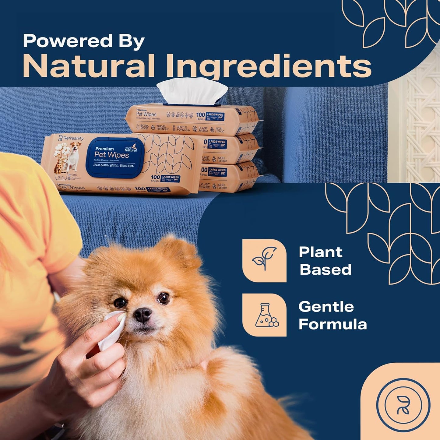 Dog Wipes for Paws and Butt - Plant Based Unscented (Pack of 400) - Pet Wipes for Dogs and Cats - Deodorizing Non Toxic Dog Wipes, +12 Additional Travel Wipes