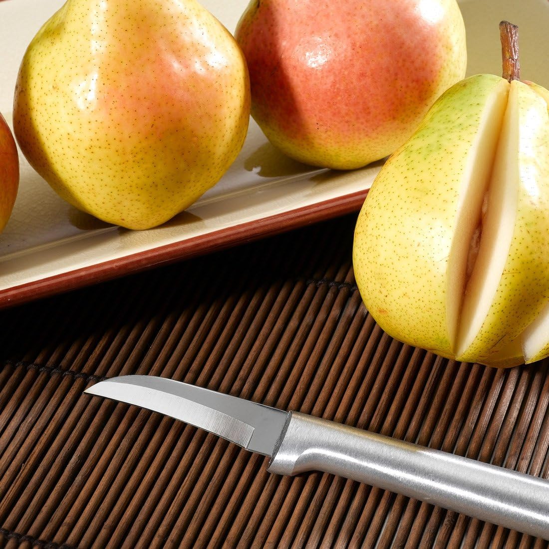 Rada Cutlery 4-Piece Granny, Peeling, Regular, and Heavy Duty Paring Knife Set, Stainless Steel Blades, Silver Handle
