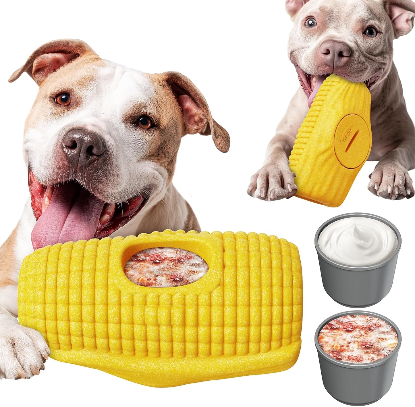 Dog Toys for Aggressive Chewers, Indestructible Enrichment Dogs Toy for Large Medium Breed,Interactive Dog Frozen Lick Treat Tray Holder with Dual Molds to Keep Them Busy and Reduces Anxiety