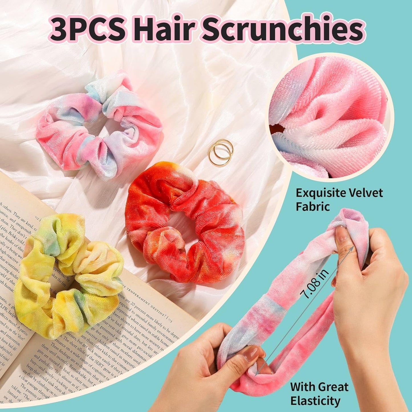 LEOBRO Spa Headband, 6pcs Makeup Headbands and Hair Scrunchies, Bow Skin Care Headband for Washing Face for Women Teen Girls, Hair Bands, Easter Basket Stuffers Valentines Galentines Day Gifts