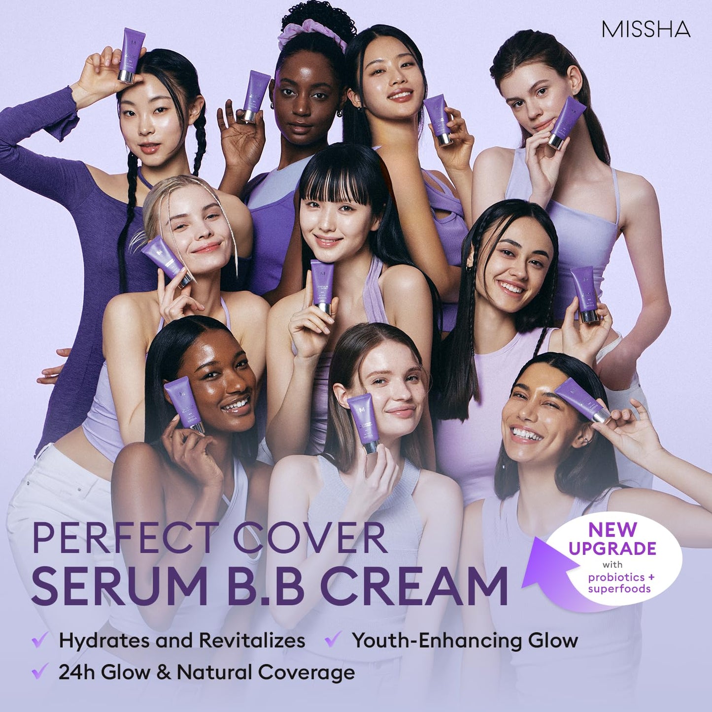 MISSHA M PERFECT COVER SERUM BB CREAM No.41 Medium Tan- Tan/Deep with Warm Undertone, Skin Tint, Tinted Moisturizer, Skin Care Foundation Makeup, Korean Makeup,1.18 Fl oz