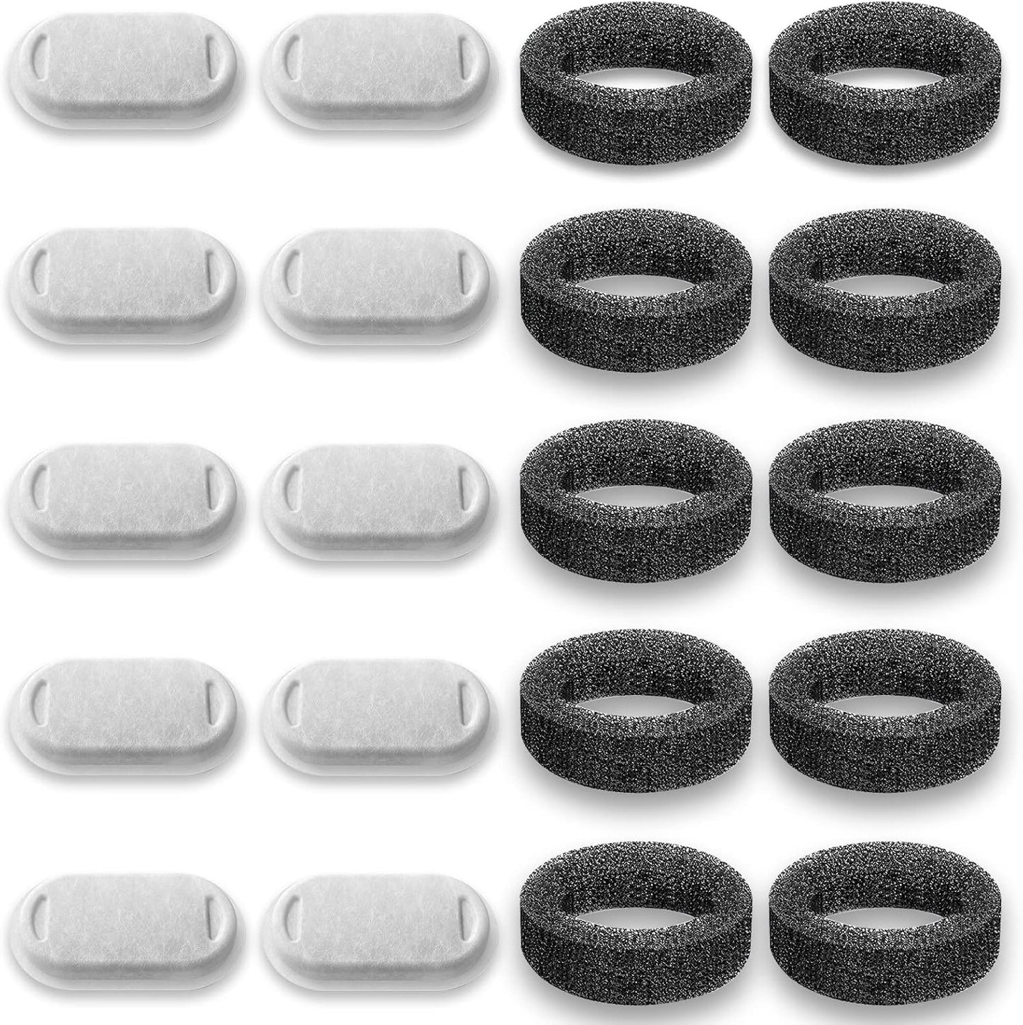 10-Pack Filters, Compatible with TOMXCUTE and SOOFPET 108oz/3.2L pet Fountain, Stainless Steel cat water Fountain with Sponges