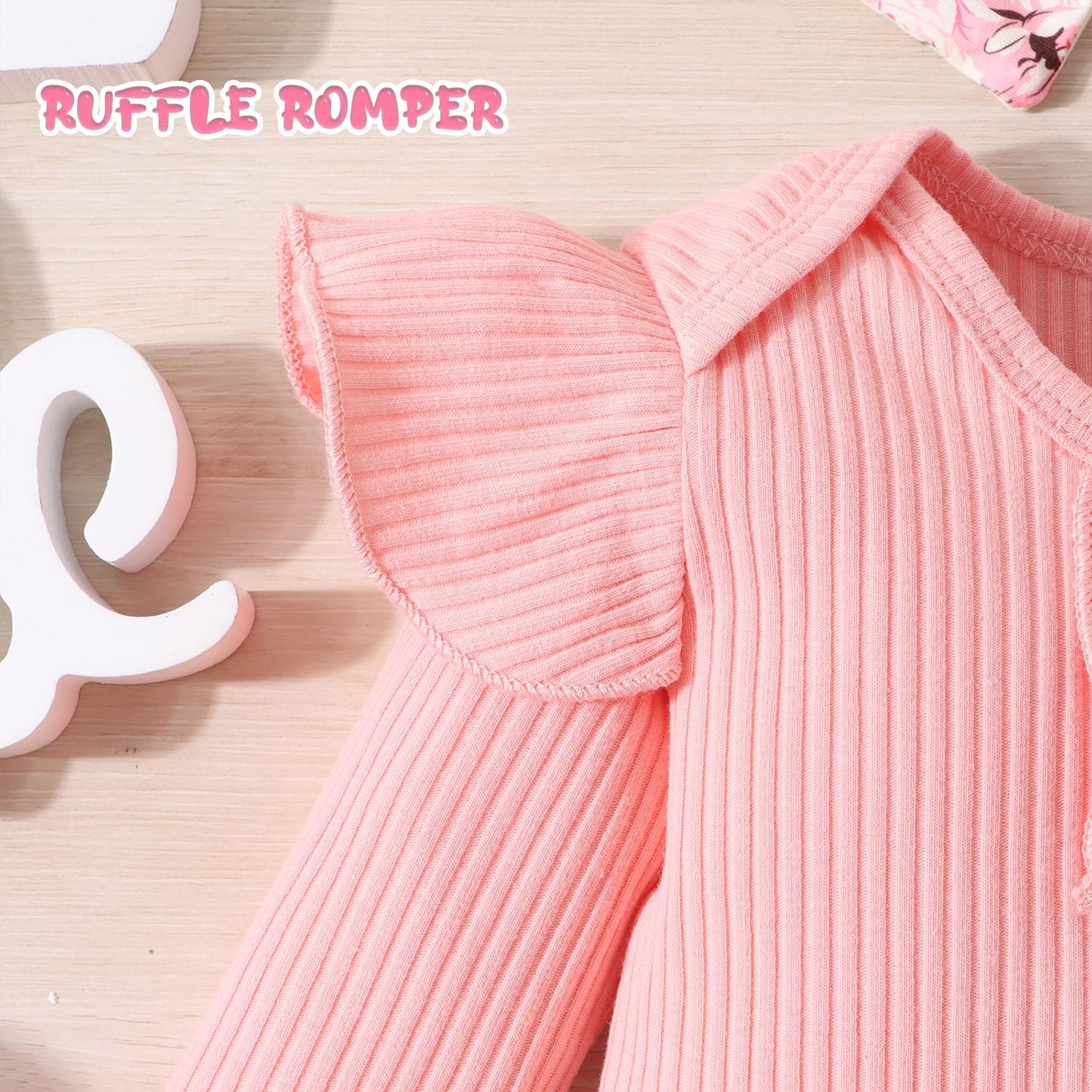 GDTOGRT Baby Girl Clothes Newborn Infant Outfits Ruffle Romper+ Floral Pants + Cute Headband Sets for Girls
