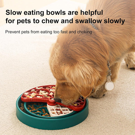 Dog Slow Feeder Bowl | Anti-Choking Food Enrichment Puzzle | Dog Bowls Slow Feeder - for Puppy Pet Cat Breed Eating Feeding Licking Drinking
