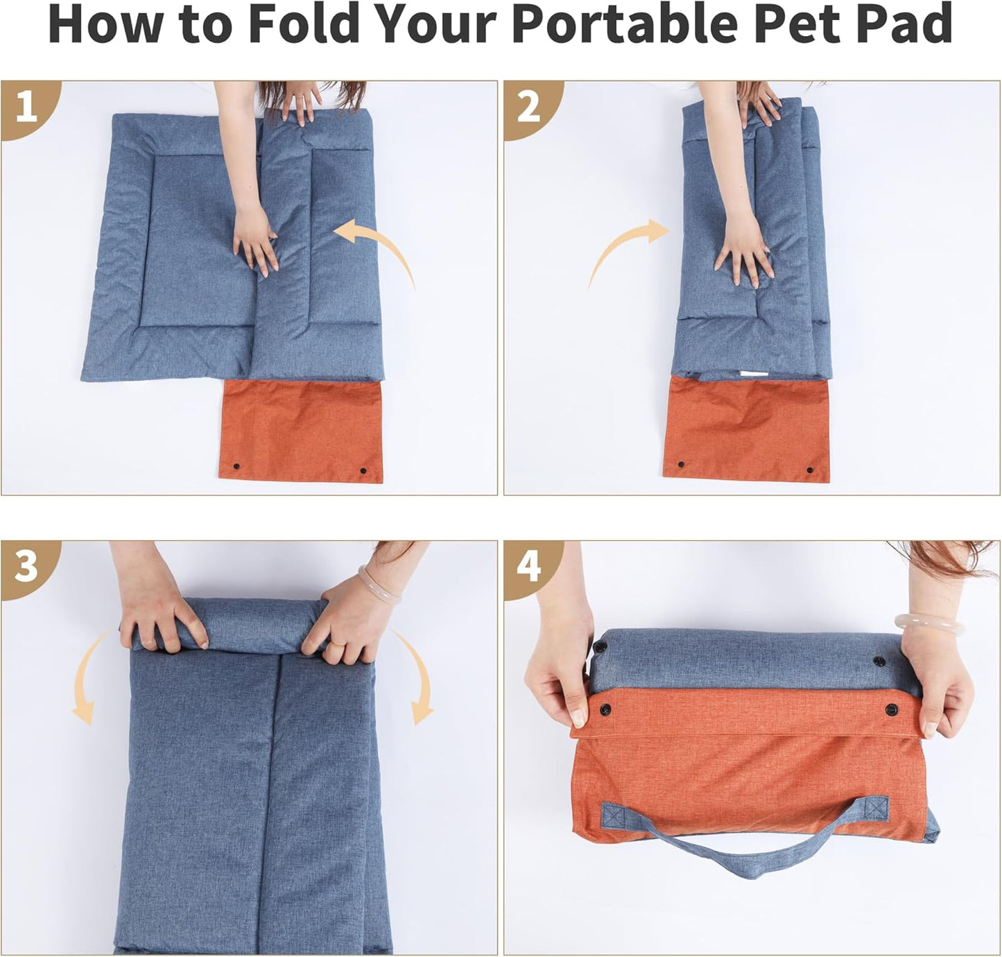 Outdoor Foldable Dog Mat Durable Teflon-Coated Oxford Material Waterproof Thin Dog pad Travel-Friendly Machine Washable Design for Camping/Car (Blue, Small (27.6 * 19.7 * 1.57 in))