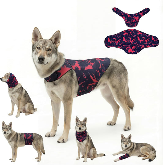 DAJIDALI® Dog & Cat Anxiety Vest & Spay Recovery Suit – Silent Adjustable Calming Wrap for Surgery & Thunderstorms – 2-Piece Cone Alternative