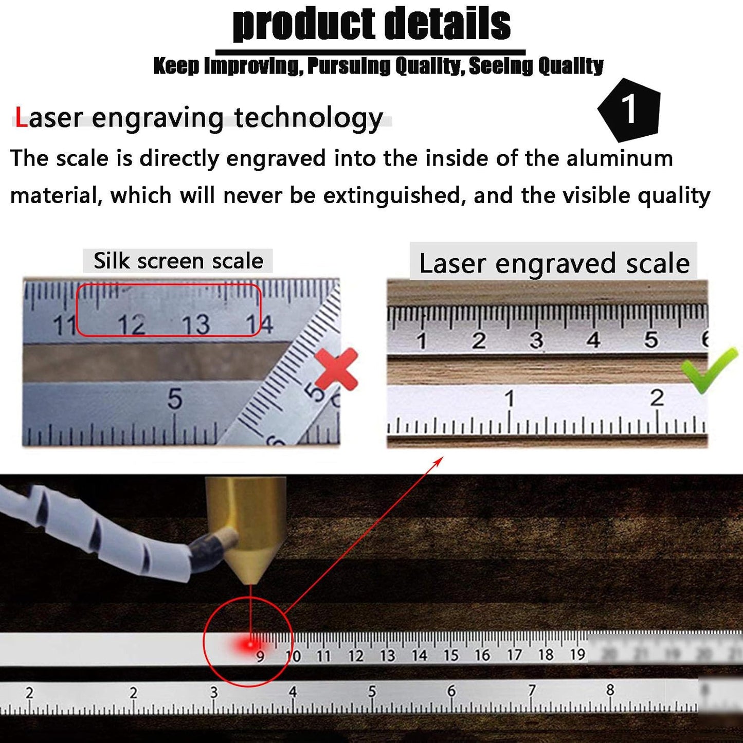 Multi Angle Measuring Ruler,12-Sided Angle Measurement,Tile Holes Measure Ruler with 3-Holes Positioning Apertures,Upgrade Multi Angle Ruler/Metal/Black