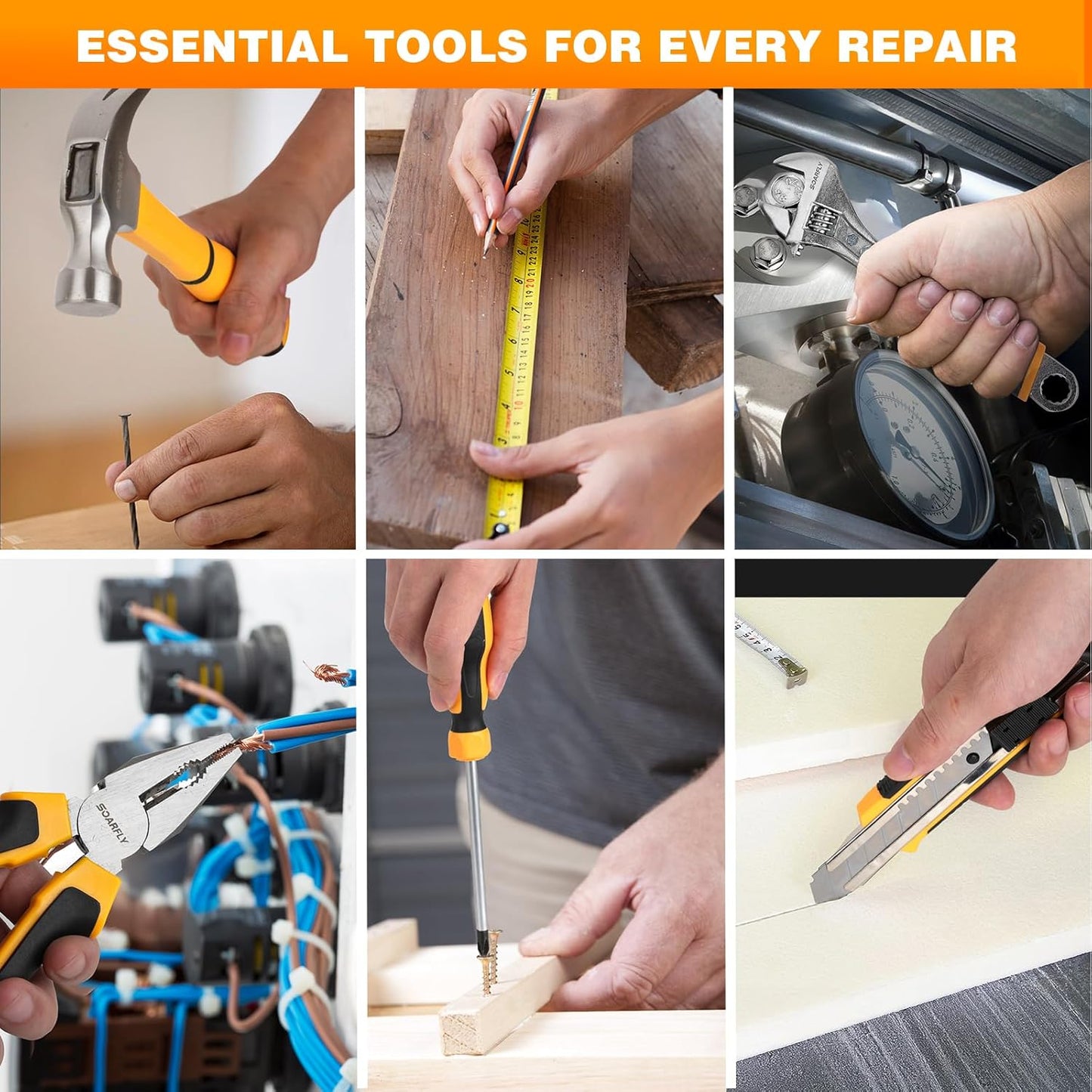 Upgradd 180 Piece Tool Set - Tool Box with 8V Cordless Drill, Hand Drill Set for Men & Women, Home Tool Kit with Hand Tools for House Repair, DIYers, Homeowners & Handymen
