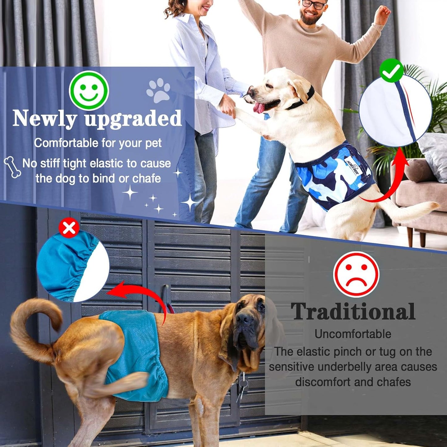 Belly Bands for Male Dogs 5 Pack Washable Dog Diapers Reusable Male Dog Pee Wraps with 5pcs Dog Diaper Liners for Doggie in Incontinence or Excitable Urination and Training, XS