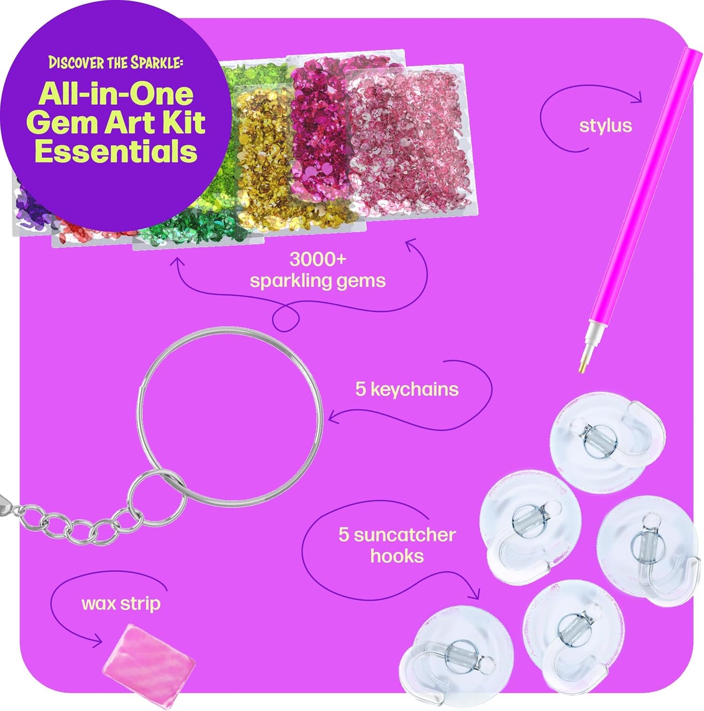 Dan&Darci Diamond Art Kit for Kids - Gem Painting - Easter Arts & Crafts Kits for Ages 6-12 - Gifts for 6, 7, 8, 9, 10, 11, 12 Year Old Boy & Girl - Girls Birthday Toys Gift Ideas - Craft Activities