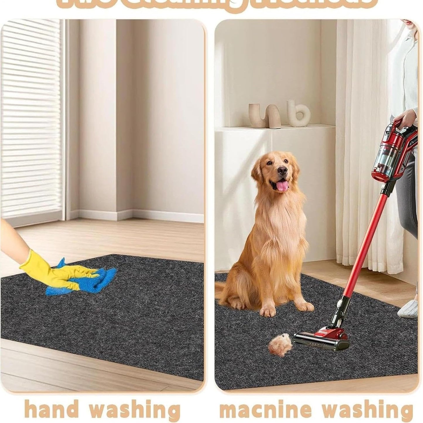 Dog Crate Mat Liner, Under Crate Floor Protector, Reusable Pet Puppy Pee Pad with Waterproof Layer, Training Aid for Kennel Use, Protects Floors from Wear Scratches and Moisture