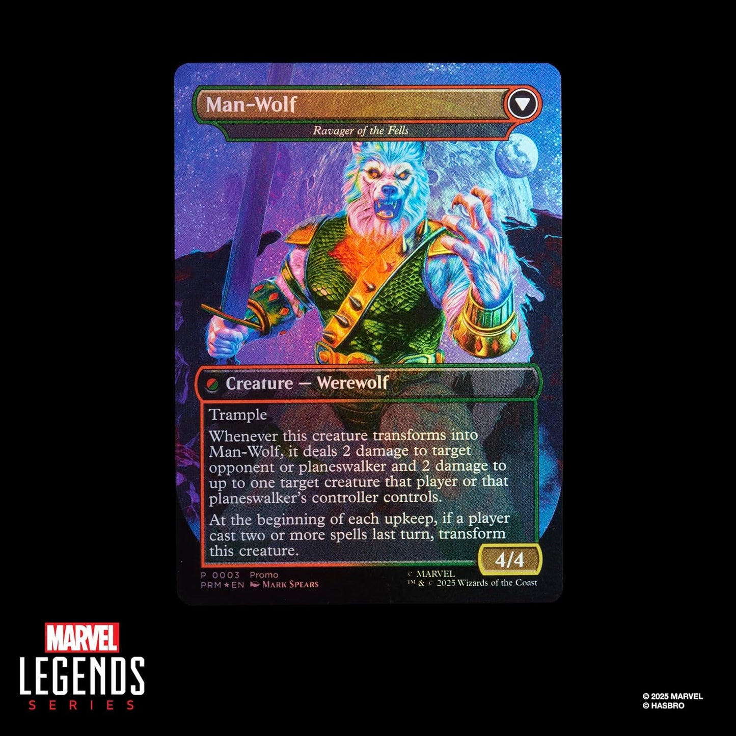 Marvel Legends Series Magic: The Gathering Man-Wolf, 6-Inch Spider-Man Action Figure Toy & Exclusive Foil Collectible Card Game Trading Card
