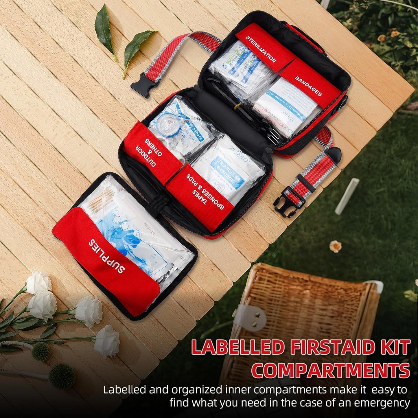 Comprehensive Premium 430 Piece Emergency First Aid Kit, Large Medical Kits for Home, Car, Camping, Travel, Hiking, Truck, Sports & Outdoor Emergencies, Businesses & Home Medical Supplies (Large)