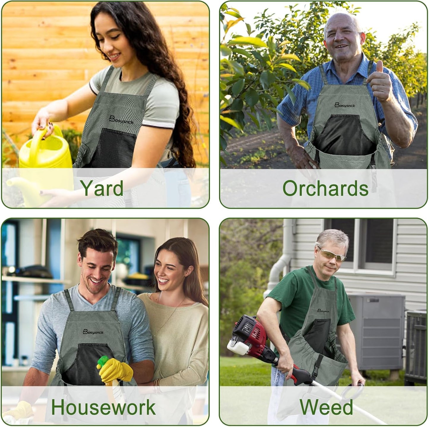 Gardening Apron, Garden Apron with Pockets for Women and Men, Farm Apron for Harvesting Picking Weeding