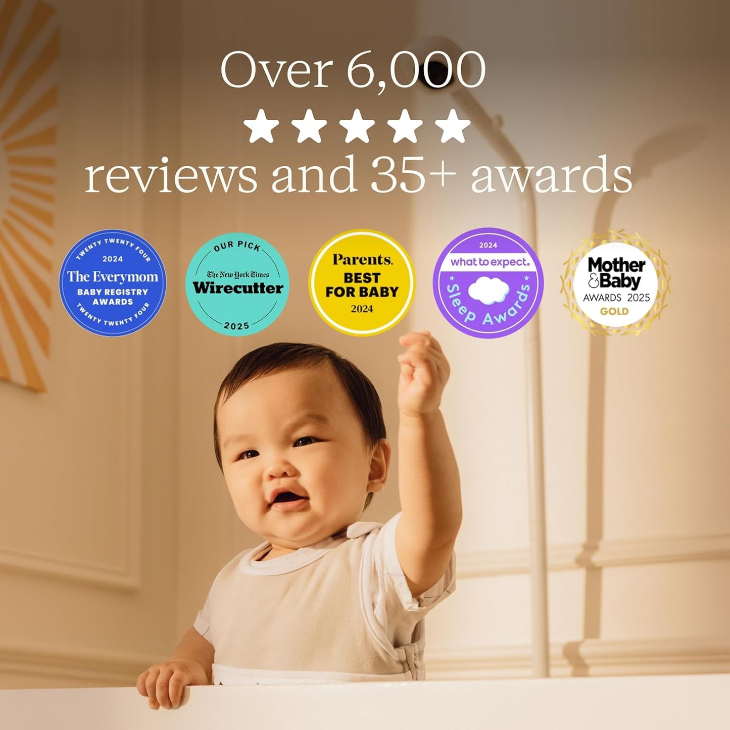 Nanit Nursery Bundle Smart Baby Monitor with Floor Stand – 1080p HD Wi-Fi Camera, Sensor-Free Breathing Monitoring, Sleep Tracking, Two-Way Audio, Night Vision, Motion & Cry Notifications, White