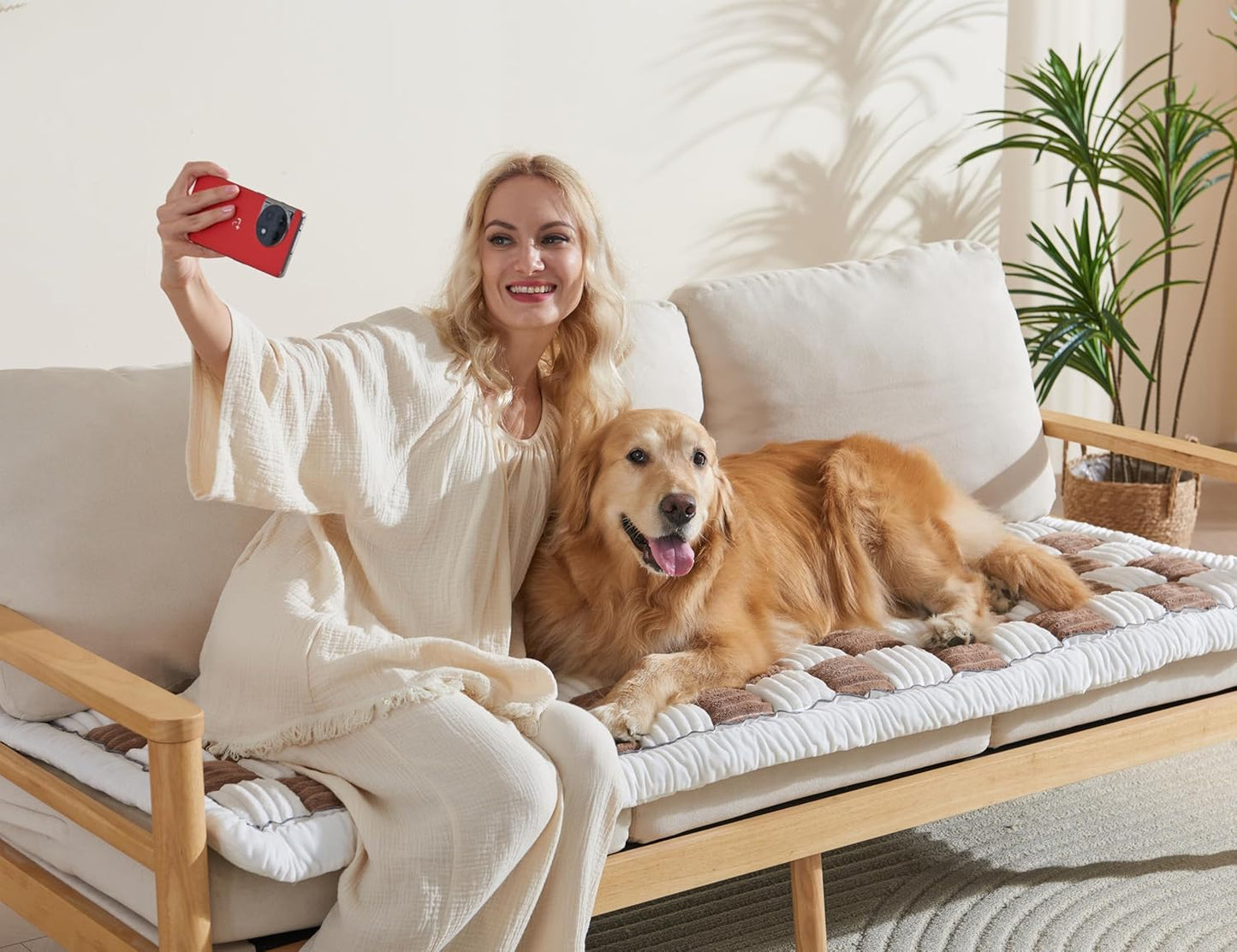 Couch Cushion Cover for dogs Sofa Cover Washable Pet Love Seat Couch Covers for Sofa Slipcover Couch Protector Blanket for Dog Sofa Cushion Covers for Pet Washable Pad Light Brown 70x180cm/27.6x70.9in