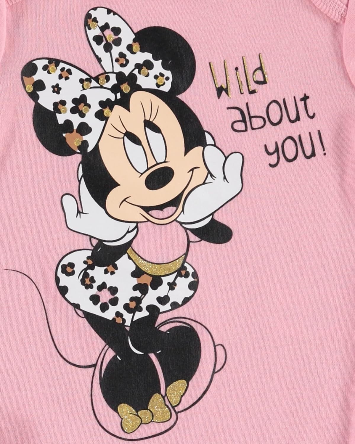 Disney Minnie Mouse Baby Girls Bodysuit Pants Bib and Hat 4 Piece Outfit Set Newborn to Infant