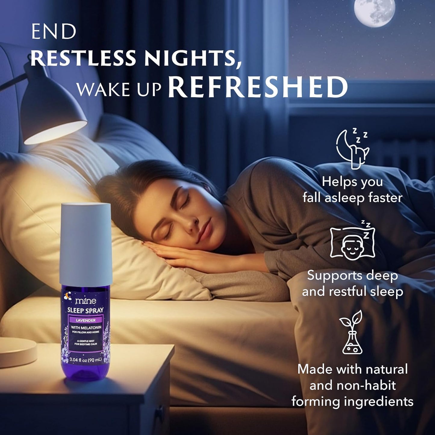 Lavender Sleep Spray with Melatonin - Relaxing Gifts for Teen Girls and Women – Natural Pillow Mist for Sleep, Calming Bed Spray for Adults, Easter Gifts, Gifts for Mom