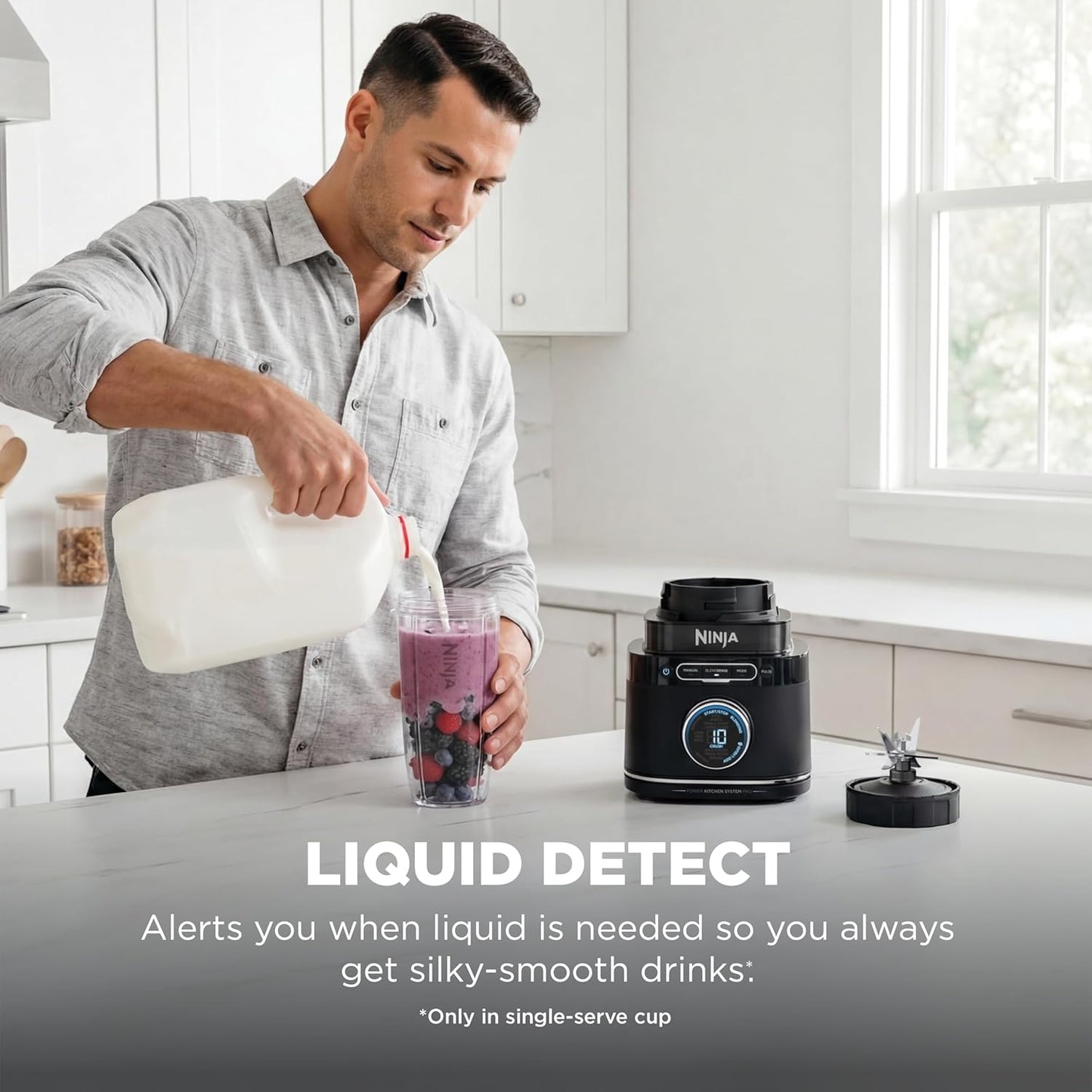 Ninja Kitchen System | All-in-One Food Processor & Blender | 8-Cup Bowl & (1) 24 oz. To-Go Cup BlendSense Tech | For Smoothies, Cookie Dough, Salsas, Cole Slaw & More | 1800 Peak Watt | Black | TB401