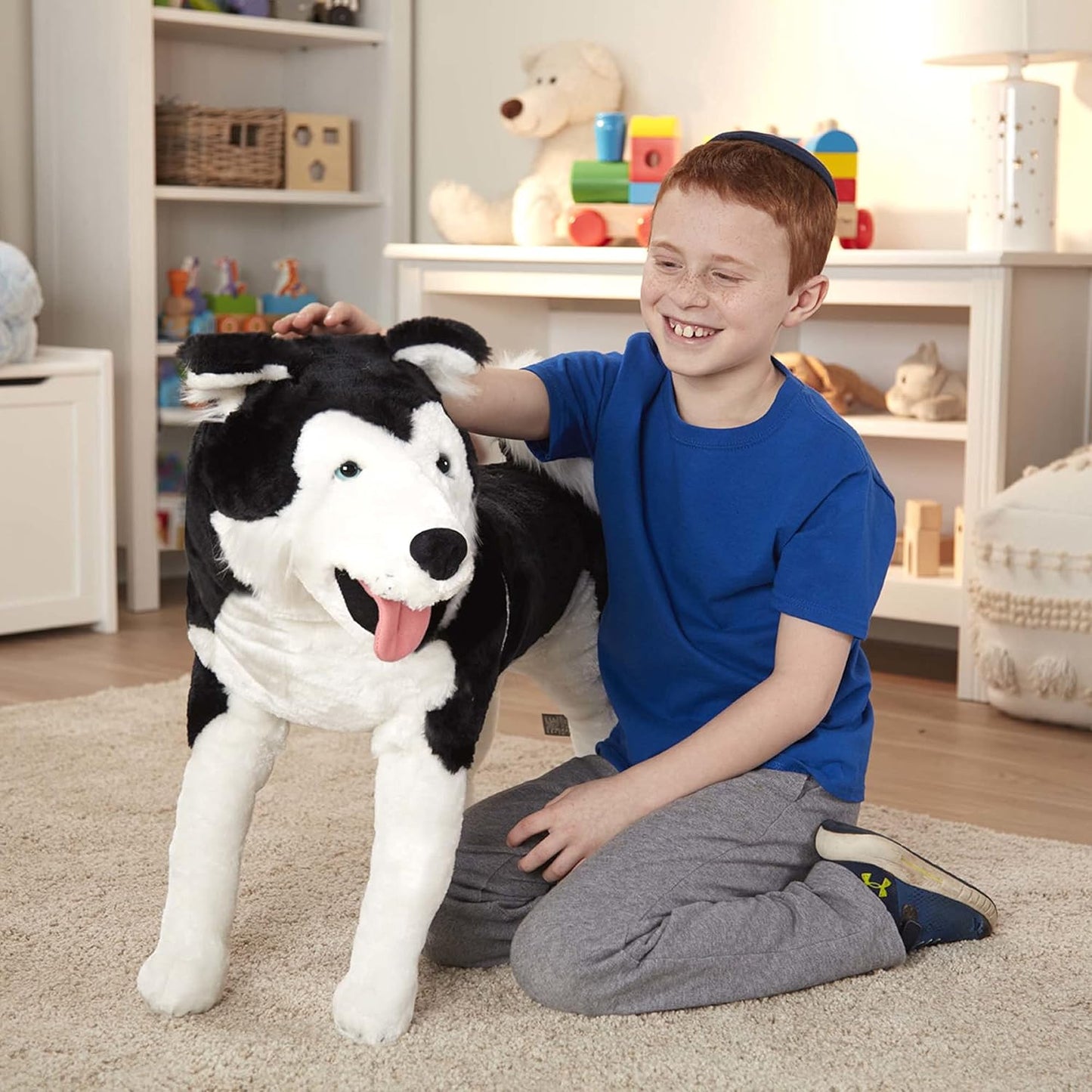 Melissa & Doug Giant Siberian Husky - Lifelike Stuffed Animal Dog (Over 2 feet Tall)