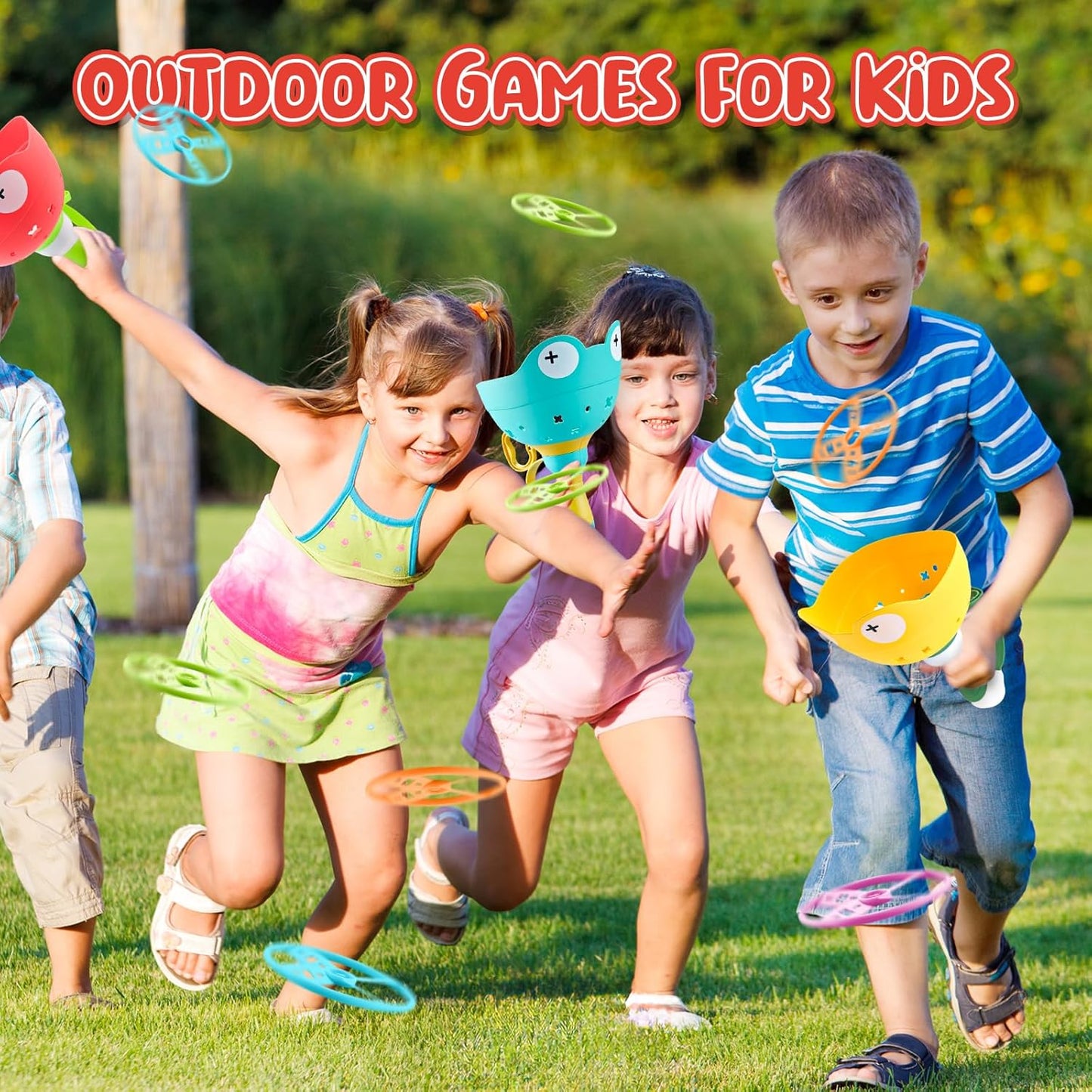 pamexin Outside Toys for Kids Ages 4-8 - Manual Capture Catching Game - Toddler Chasing Toy for Boys & Girls, Ages 3-7 - Outdoor Fun Family Games