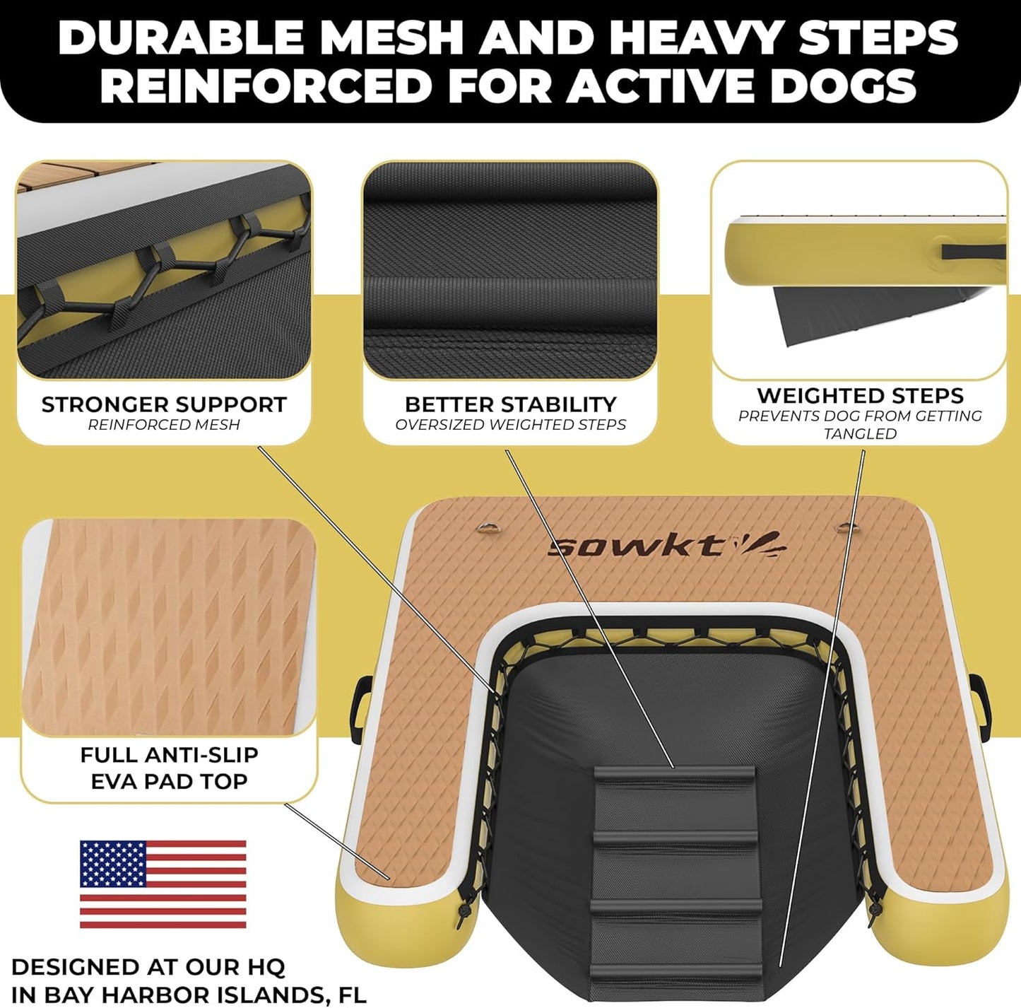 Inflatable Floating Dock for Lakes - (6' x 8’ and Dog Dock) - Large Floating Platform Lake Mat - Dog Water Ramp - Deck Floating Pad for Boats