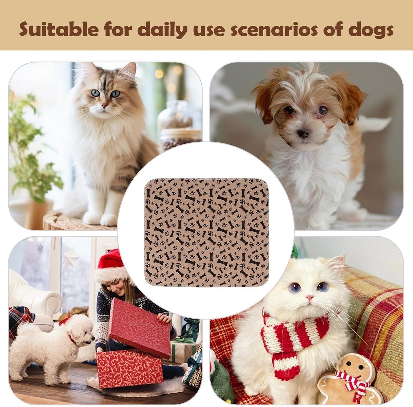 Pee Pads - Super Absorbent Potty Training Mats Clean-Up, Leak-Proof Design with Quick-Dry Technology, Training Pads for Puppies, Dogs, Cats, Kittens, Indoor and Outdoor Floors, Home