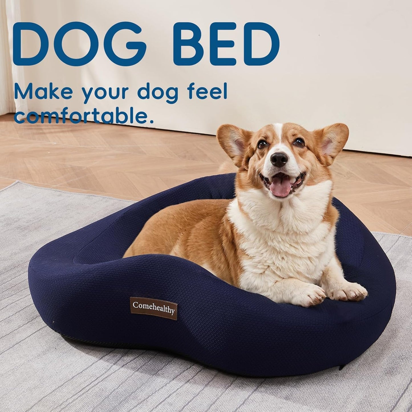 Dog Bed, Washable Orthopedic Dog Bed, Non-Slip Pet Sofa, Calming Cuddler Bed for Medium Small Pets, Puppy Essentials
