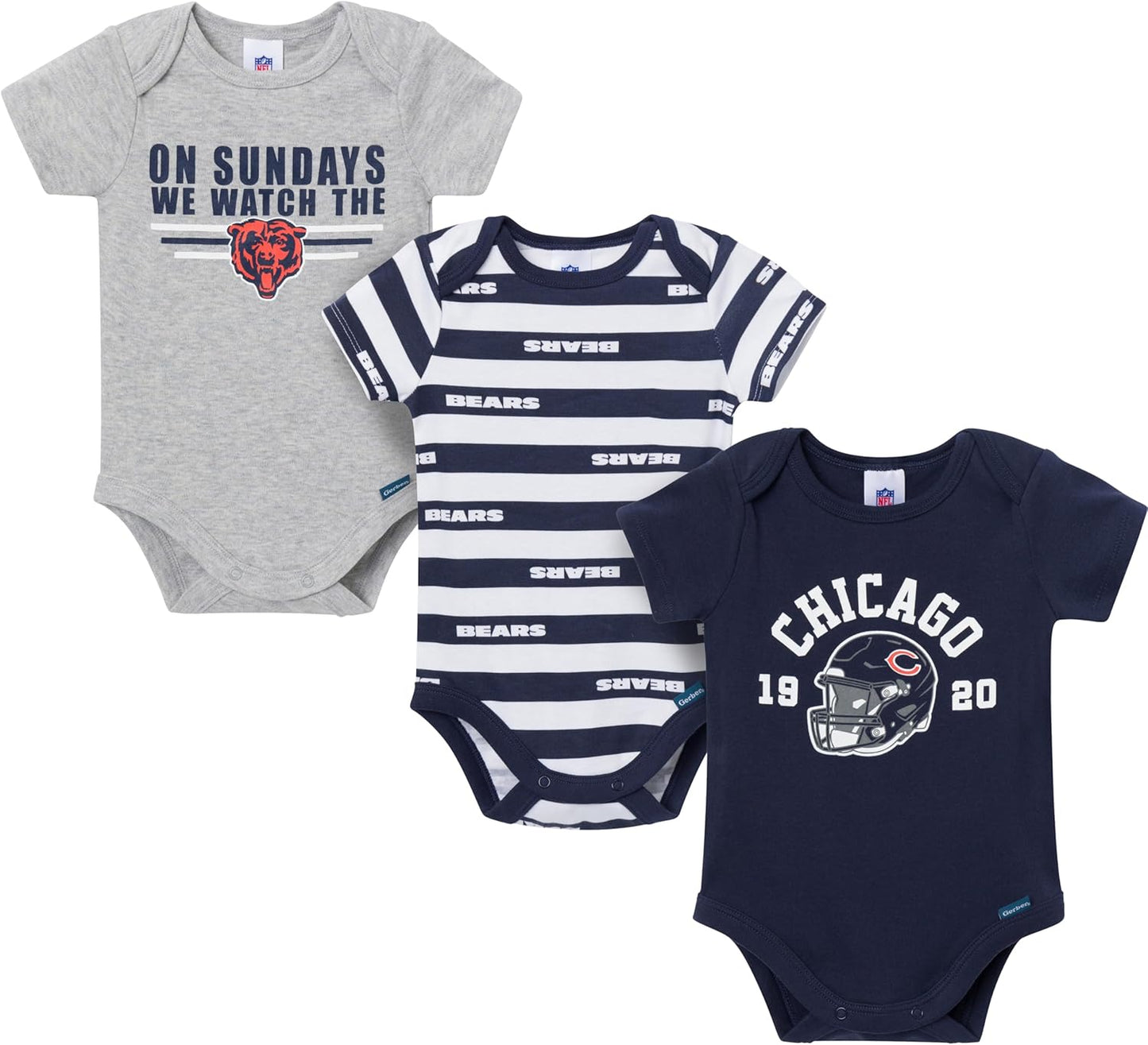 Gerber NFL Baby-Boys NFL 3-pack Onesie Bodysuit