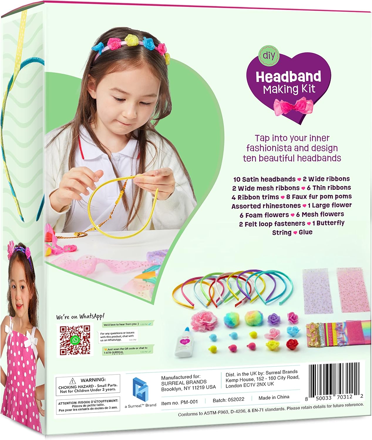 Pretty Me Headband Making Kit for Girls - Arts & Crafts Easter Gift - Make Your Own Fashion Headbands for Kids - DIY Hair Accessories - Gift for Ages 5-12 Year Old Girl - Little Kids Art & Craft Gifts