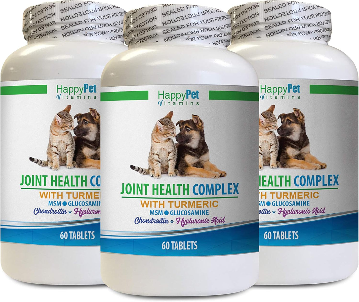 Immune Booster for Dogs - PET Joint Health Complex with Turmeric - Dogs and Cats - MSM GLUCOSAMINE - Immune Boost - Dog Vitamin c - 3 Bottles (180 Tablets)