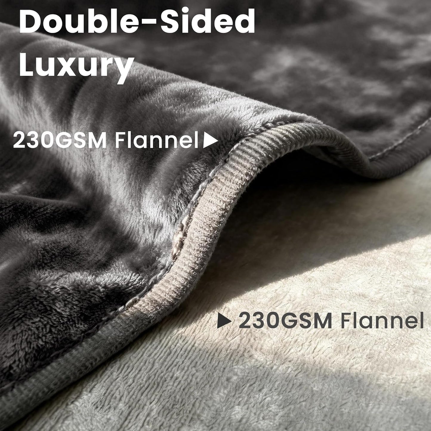 gogobunny Waterproof Blanket for Dogs and Cats, Reversible Flannel Double-Sided Furniture Protector for Couch Sofa Bed Against Spills & Pet Fur (60" x 80", Dark Grey/Light Grey)
