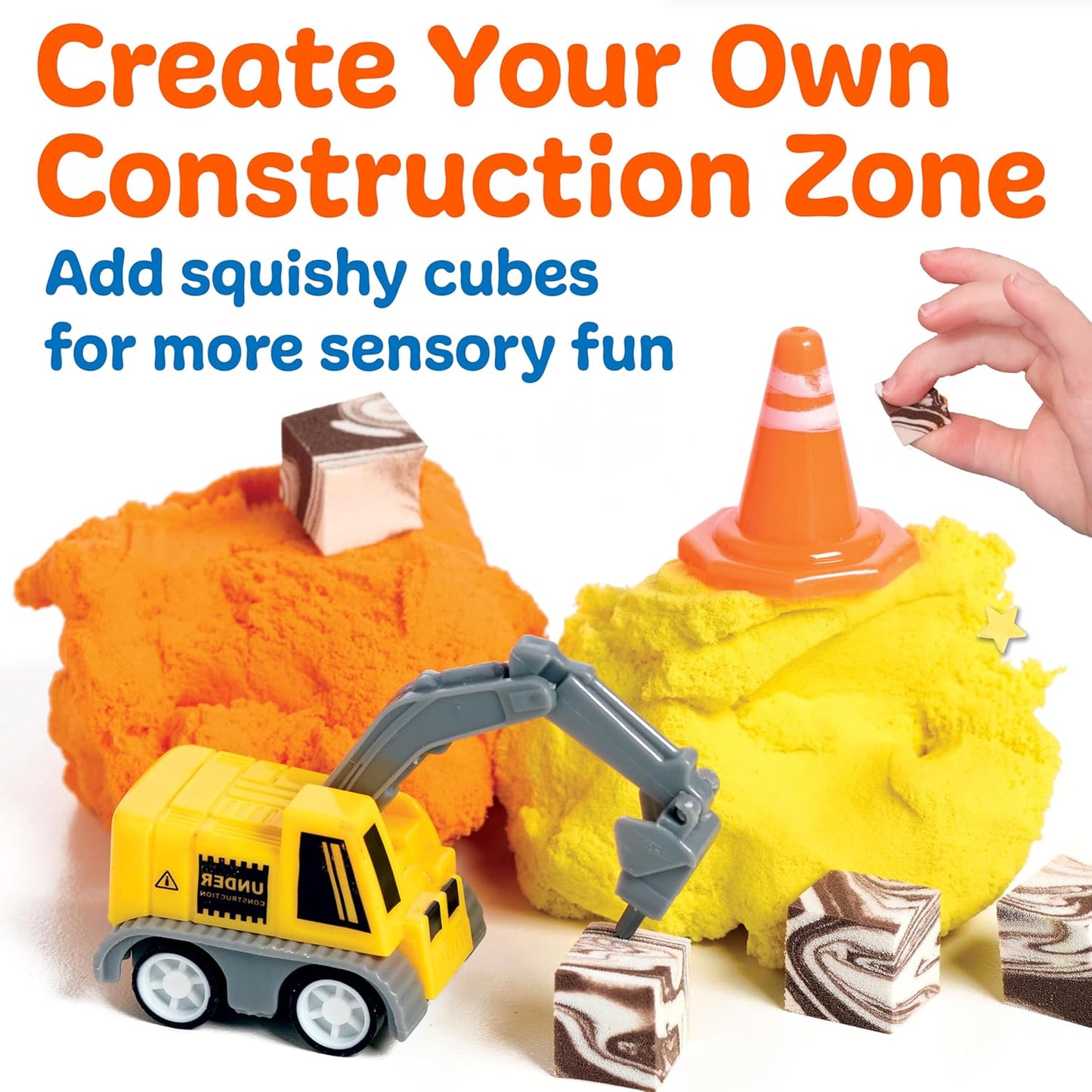 Creativity for Kids Sensory Minis Construction Kit | Cloud Clay Sensory Toy with Excavator for Kids | Easter Basket Stuffers Mess-Free, Screen-Free Travel Toy (Ages 3+)