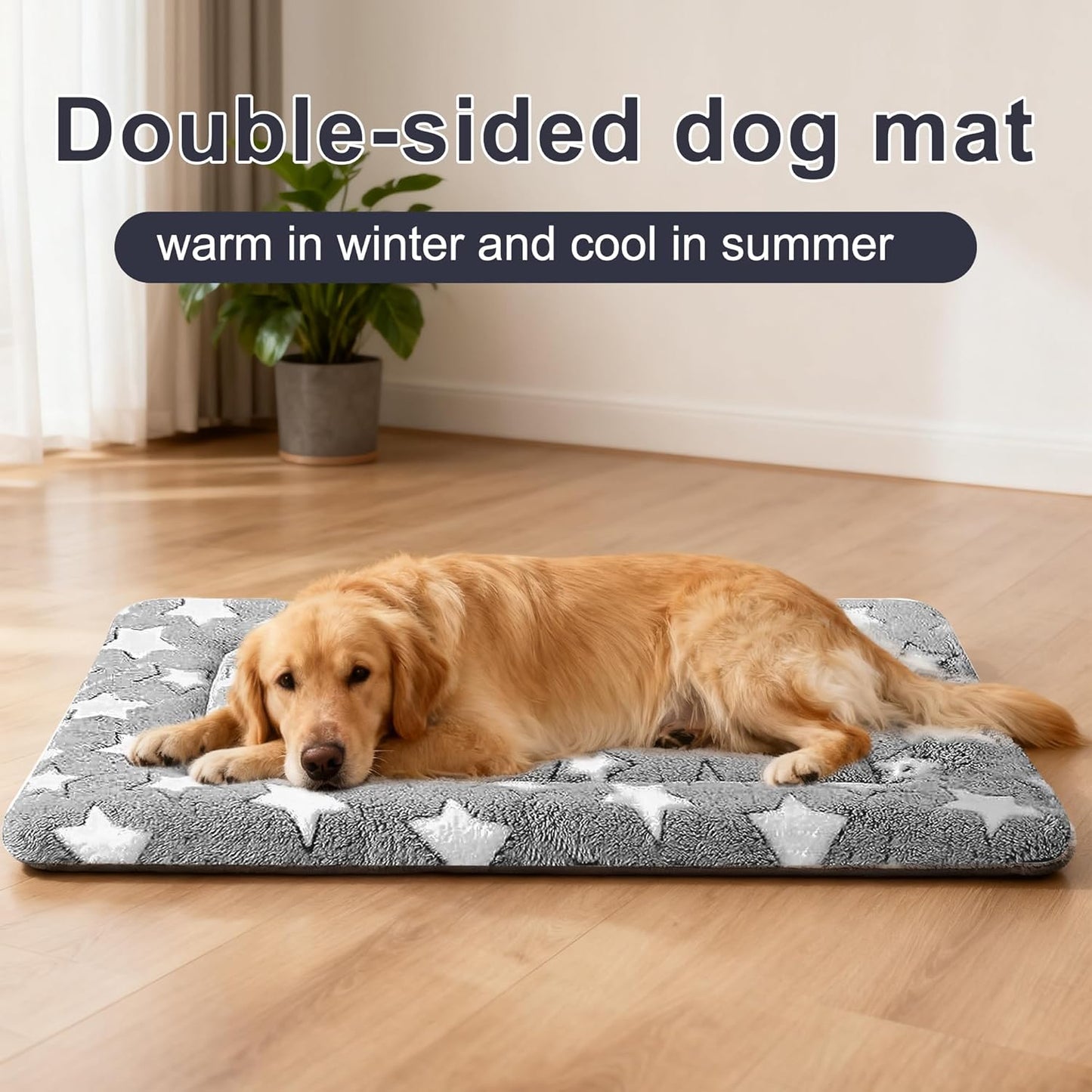 Dog Bed Mat, Reversible Crate Pads for Small/Medium/Large Dogs & Cats Sleeping, Portable & Soft, Dog Beds Crate Pad - Machine Washable Mat Bed Kennel Mat Cat Bed