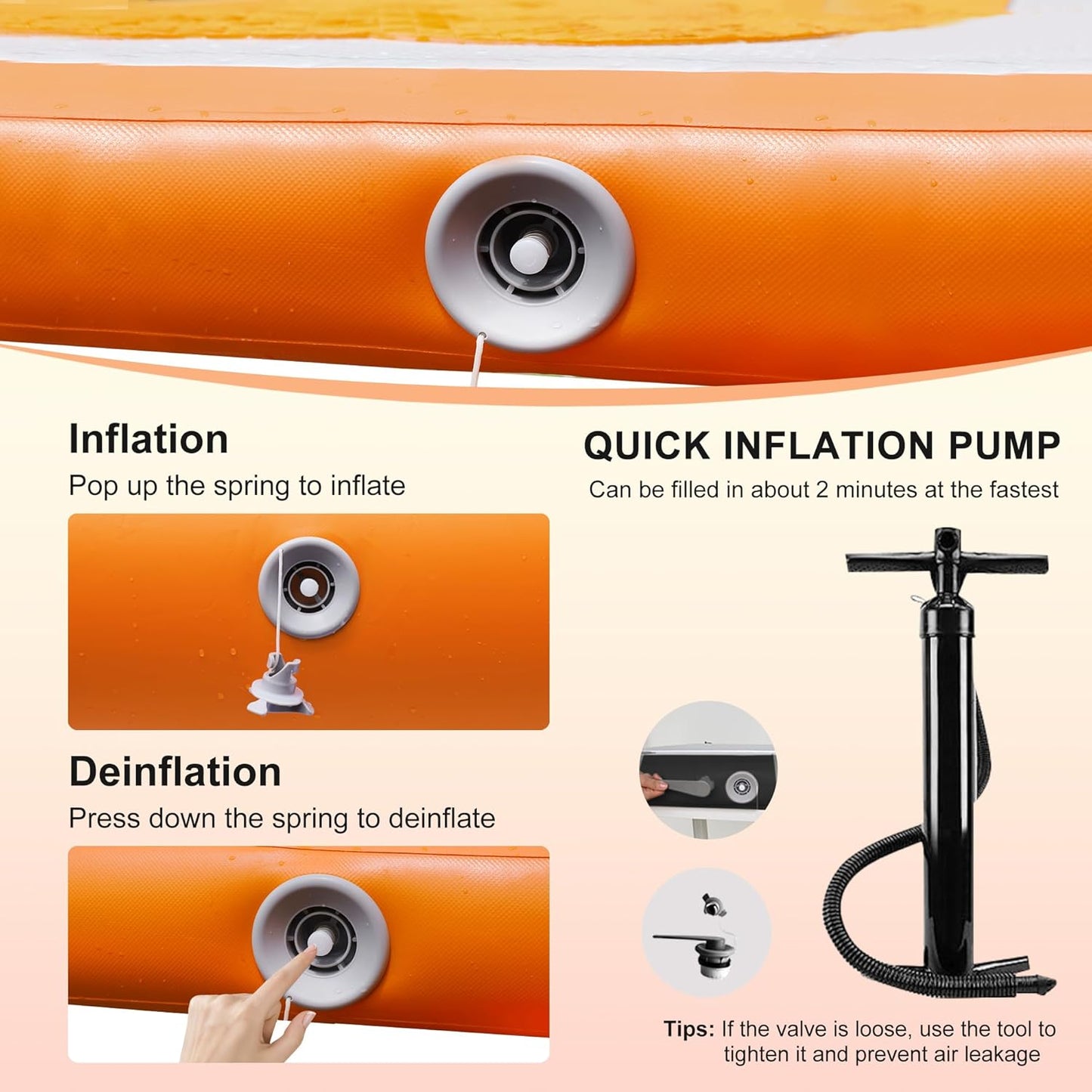 VOFiTNY Dog Pool Ramp, Safe Pool Ramp for Dogs Up to 200lbs, 2025 New Dog Boat Ramps with Non-Slip EVA Pad&Weighten Ladder, Puppy Steps for Pool/Boat/Dock/Sea, Orange Doggie Dock with Hand Pump