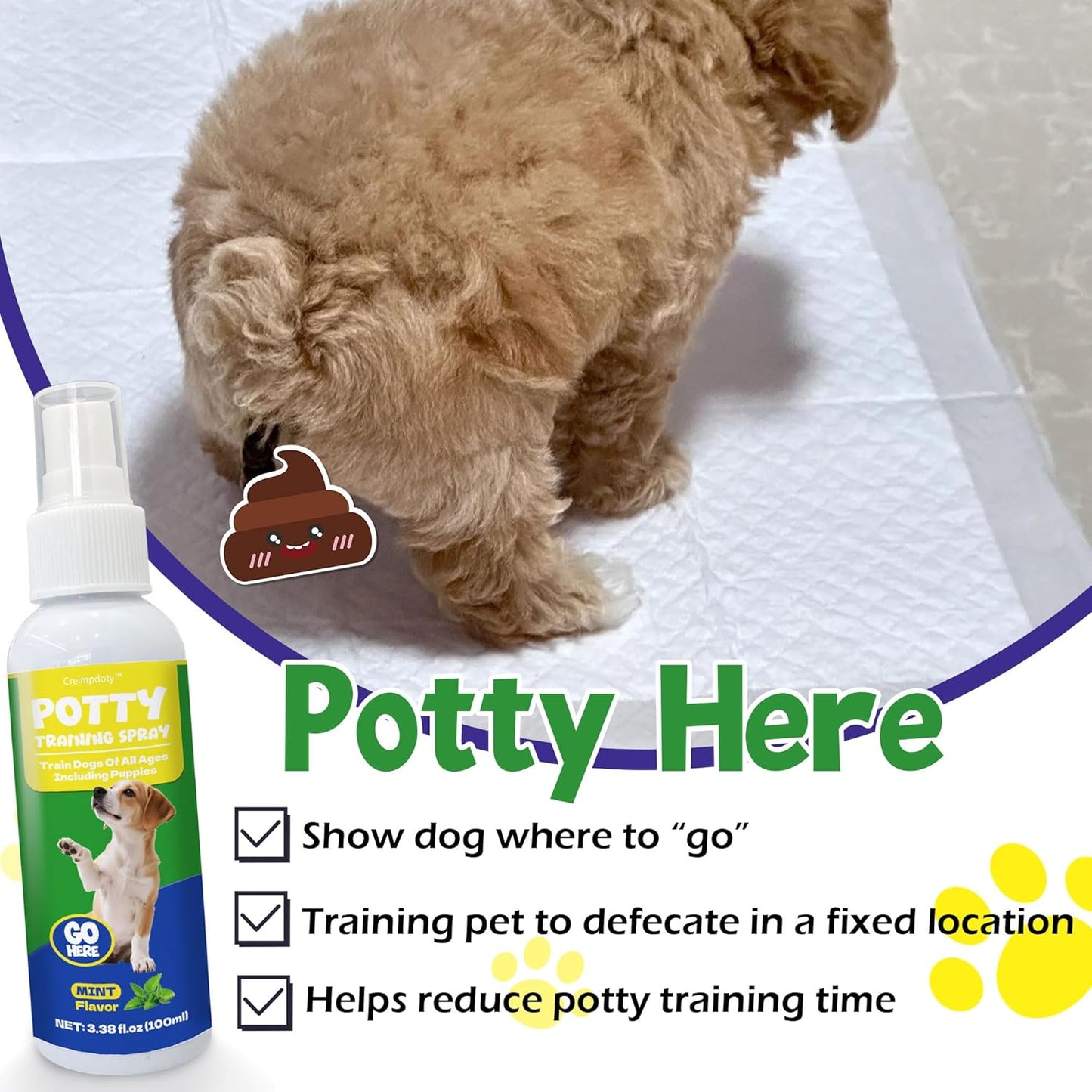 Dog Potty Training Spray Set, Dog Pee Spray, Indoor & Outdoor Potty Training for Dogs & Puppies, Stops Urination & Marking, Puppy Essentials (3.38 fl oz, 2-Pack)