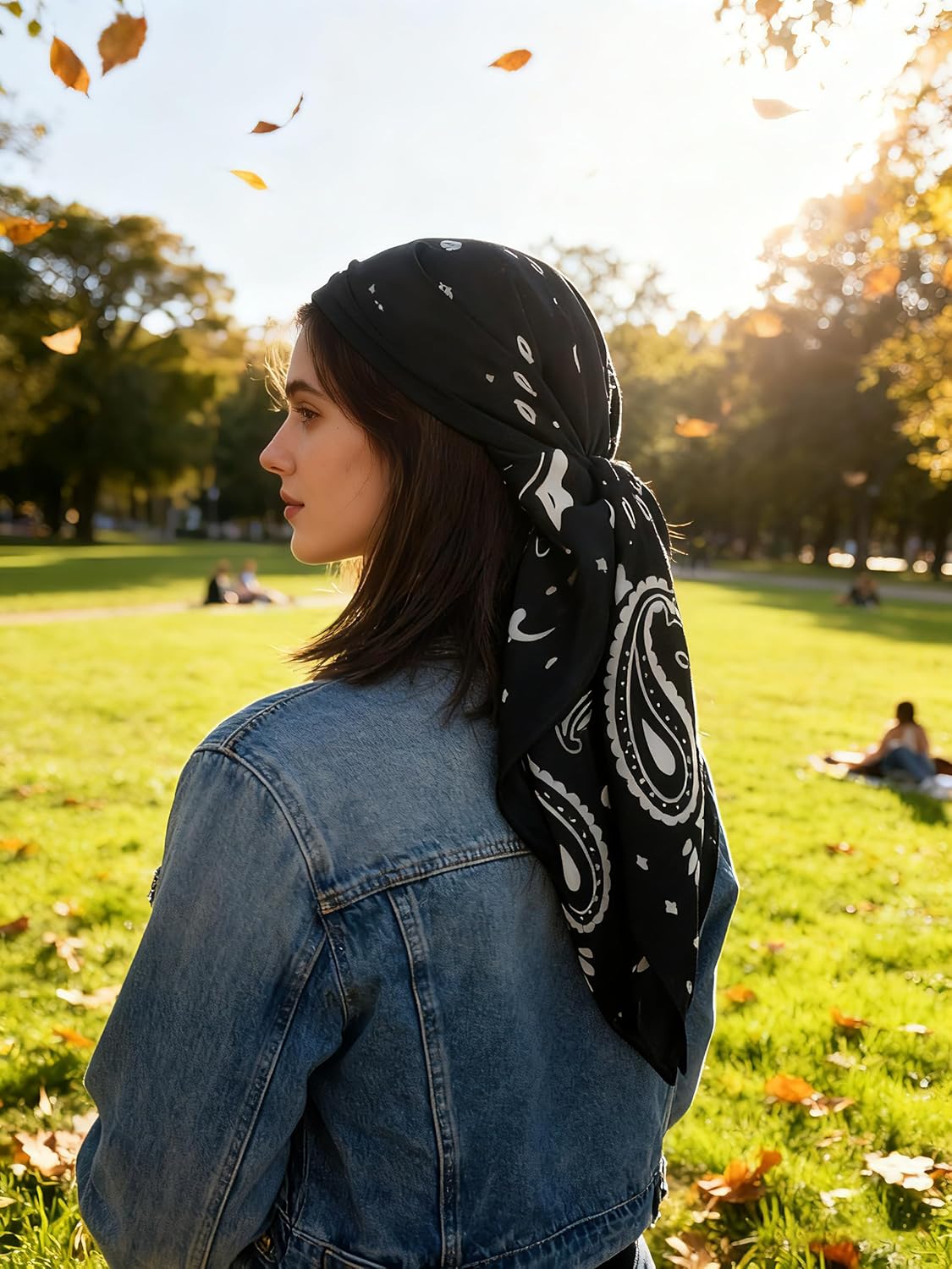 35" Head Scarf Large Square Scarf Like Cotton Hairscarf Fashion Scarves Bandana Night Sleeping Wraps for Women B01