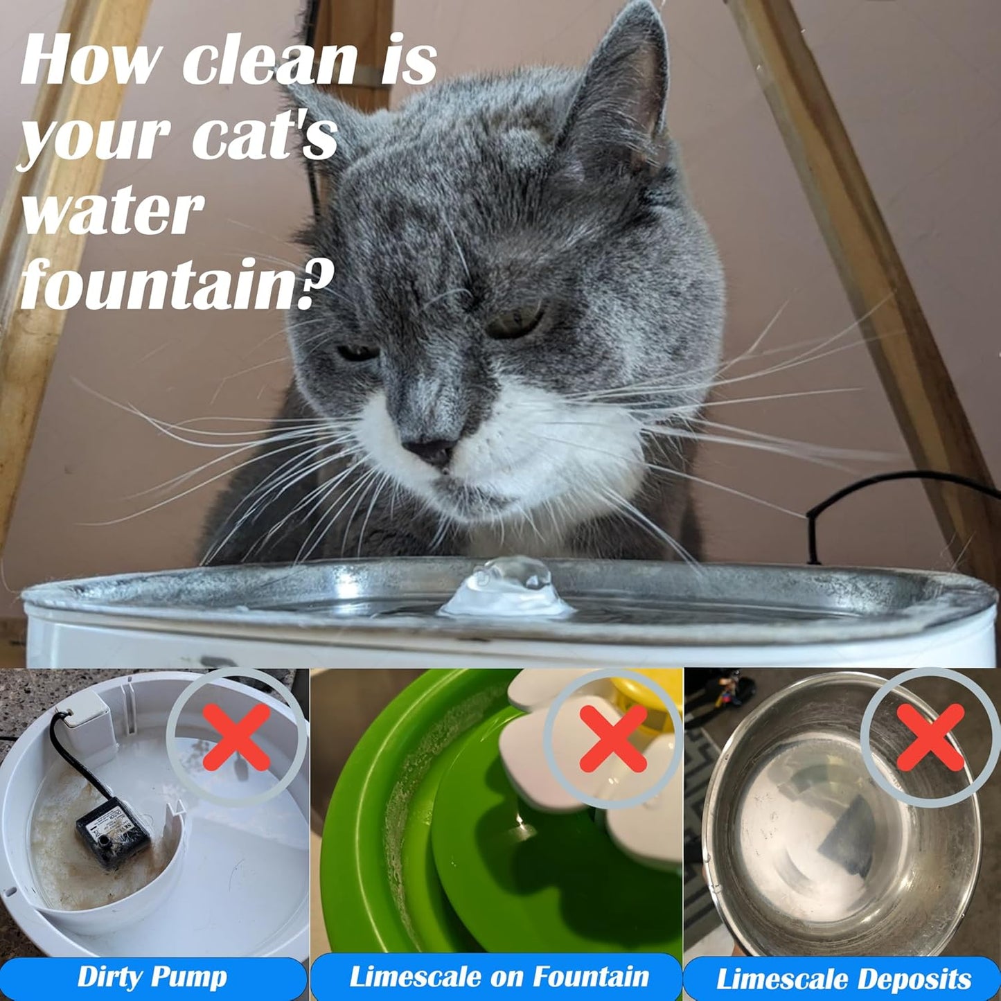 9PCS Pet Water Fountain Cleaning Kit with Compressed Sponge and Storage Box,Dog and Cat Water Fountain Brushes Fit Most Pet Water Dispensers,Pet Drinking Dispenser Cleaning Kit Cleaning brush