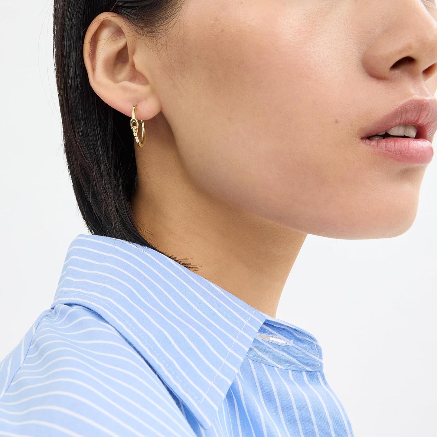 COACH Women's Signature Hoop Earrings