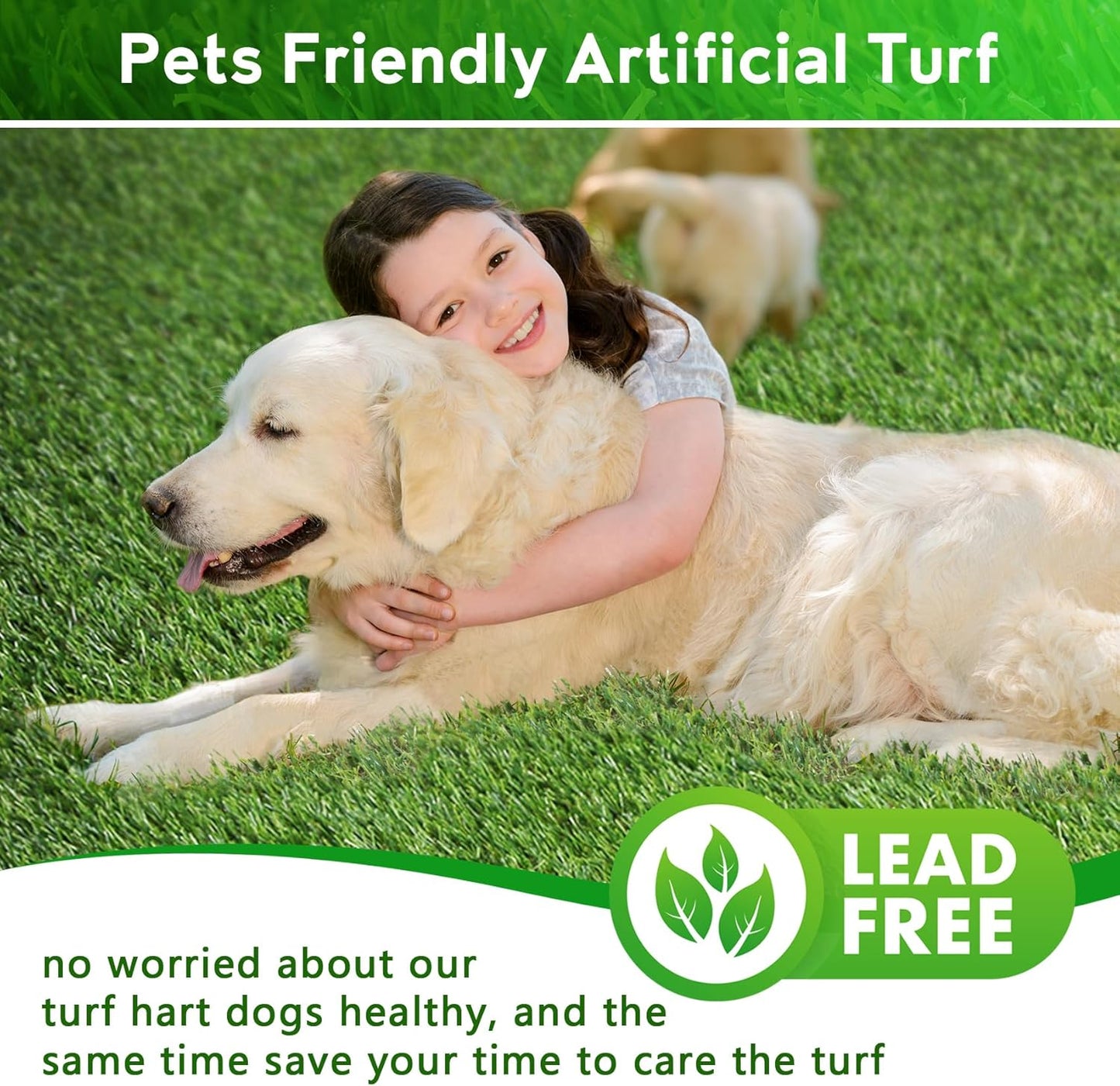 XLX TURF Large Artificial Grass Pad for Dogs Potty, Extra Soft Thick Turf for Indoor Outdoor Patio Balcony, 4 FT X 6 FT