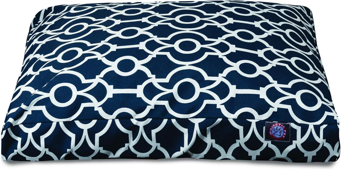 Majestic Pet Athens Navy Small Rectangle Pet Bed