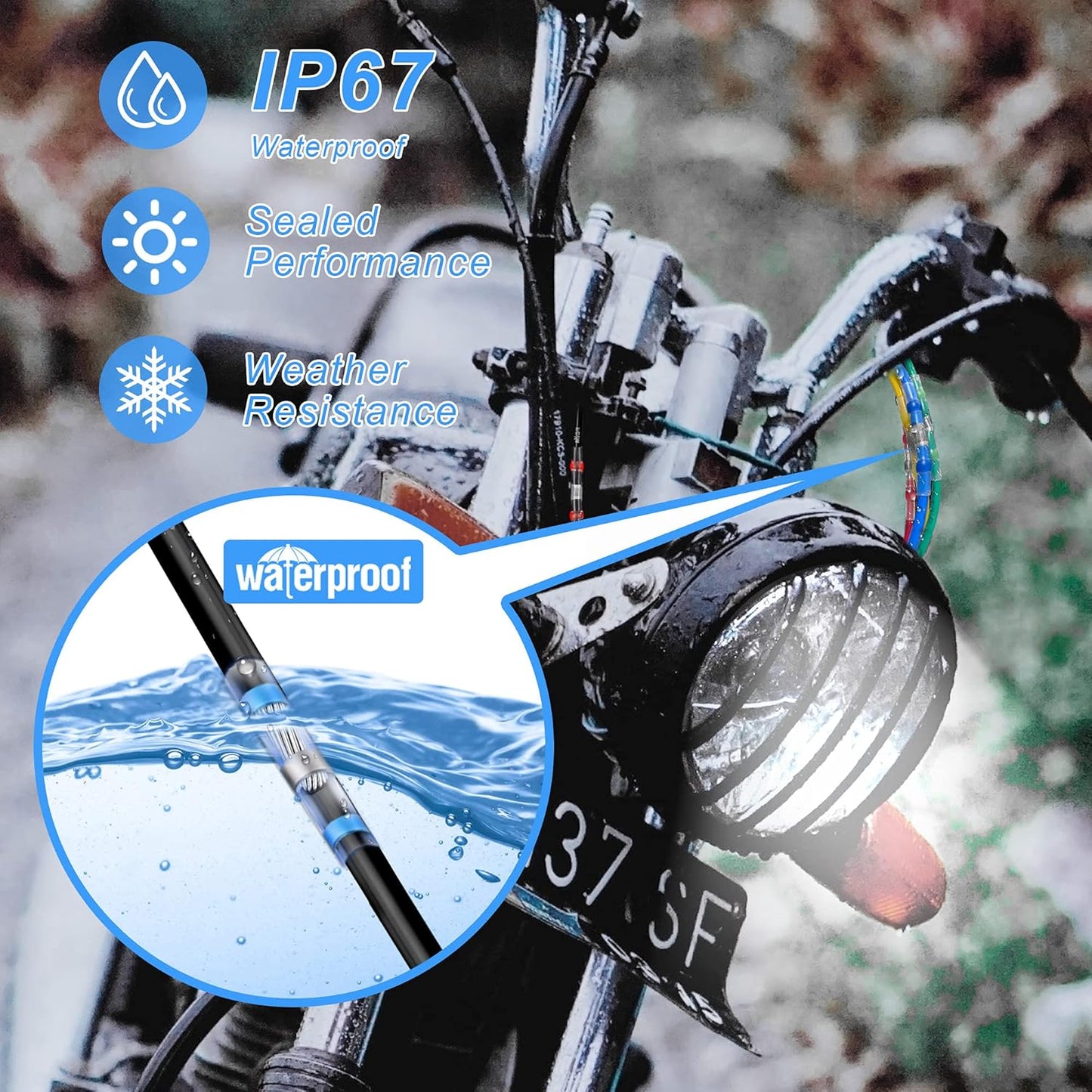 Kuject 200PCS Solder Seal Heat Shrink Butt Connectors, Waterproof Wire Connectors Kit Electrical Terminals, Solderless Insulated Wire Splice Cable Connector for Marine Automotive Boat Truck