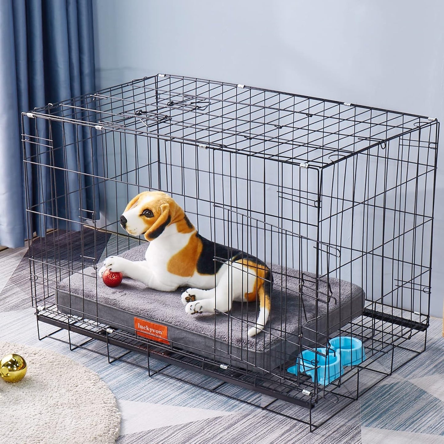 Dog Bed Mat for Large Dogs, Orthopedic Gel Memory Foam, Waterproof, Removable Cover, 35x22x3 inches, Grey