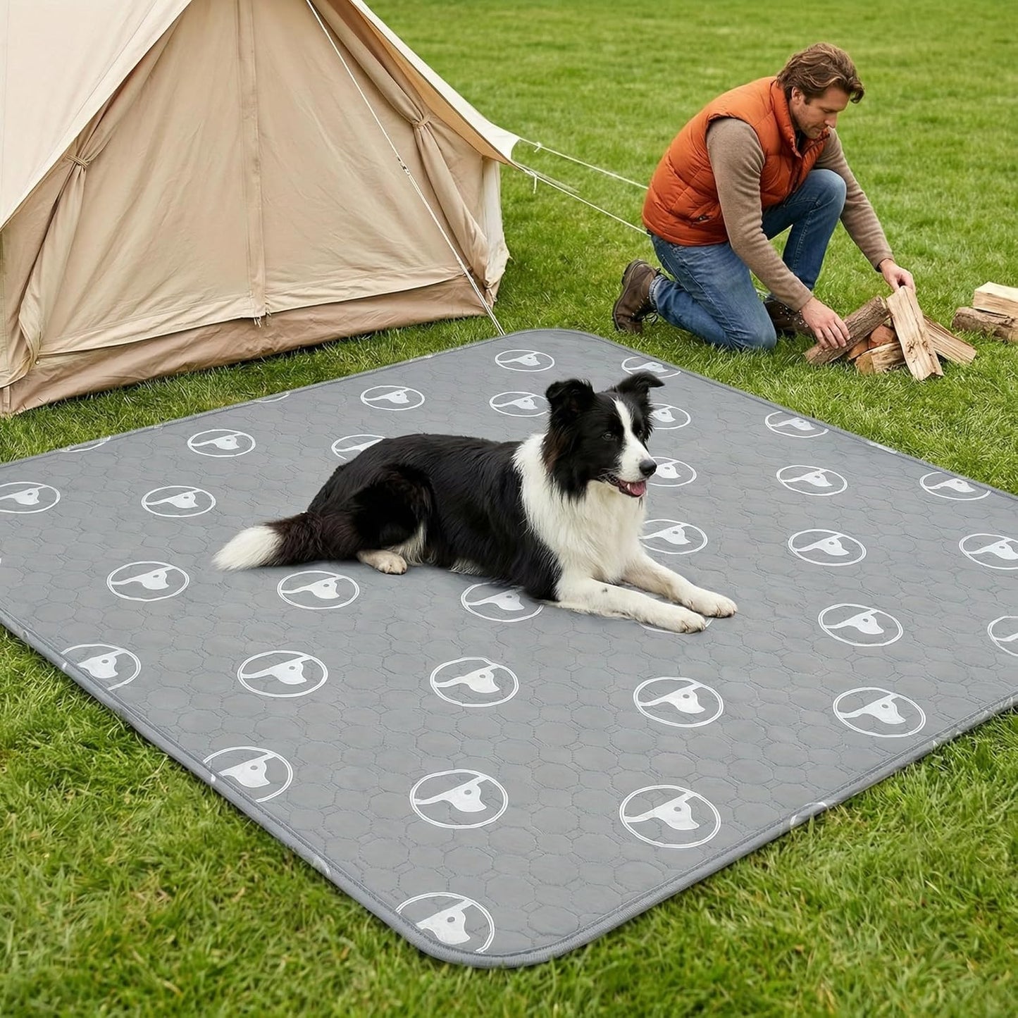 PJYuCien 2 Pack Non-Slip 36"x36" Pet Playpen Mat with 3-Layer Comfort, Reusable and Washable Training Crate Pad, Travel Mat and Sofa Protector for Puppies, Dogs, Cats, Rabbits, and Small Animals, Gray