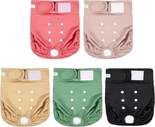 wegreeco Female Dog Diapers, Washable Reusable Pet Puppy Doggie Diapers for Small Medium Large Female Dogs in Heat Period, Doggy Period Panties Small