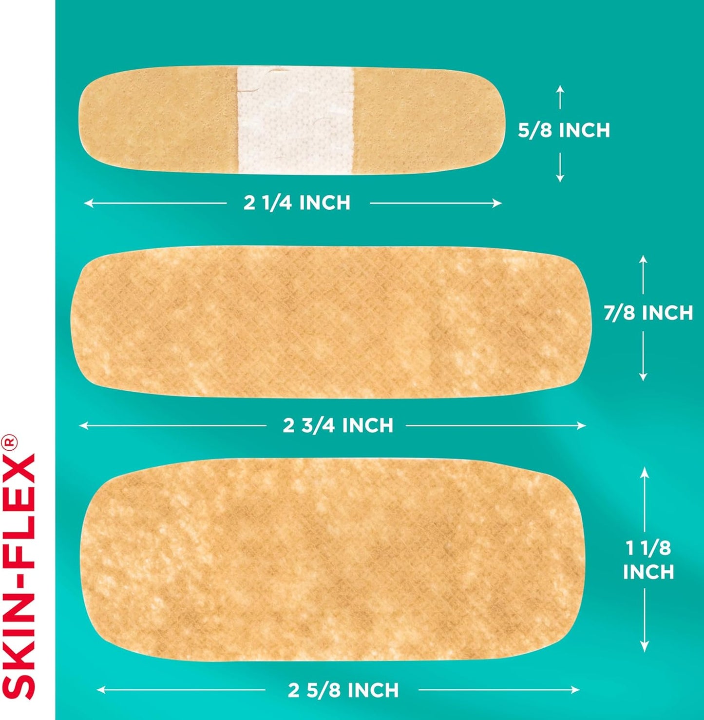 BAND-AID Brand Skin-Flex Adhesive Bandages for First Aid & Wound Care of Minor Cuts, Scrapes & Burns, Flexible Sterile Bandages Great for Fingers, Hands & Knees, Assorted Sizes, 60 ct