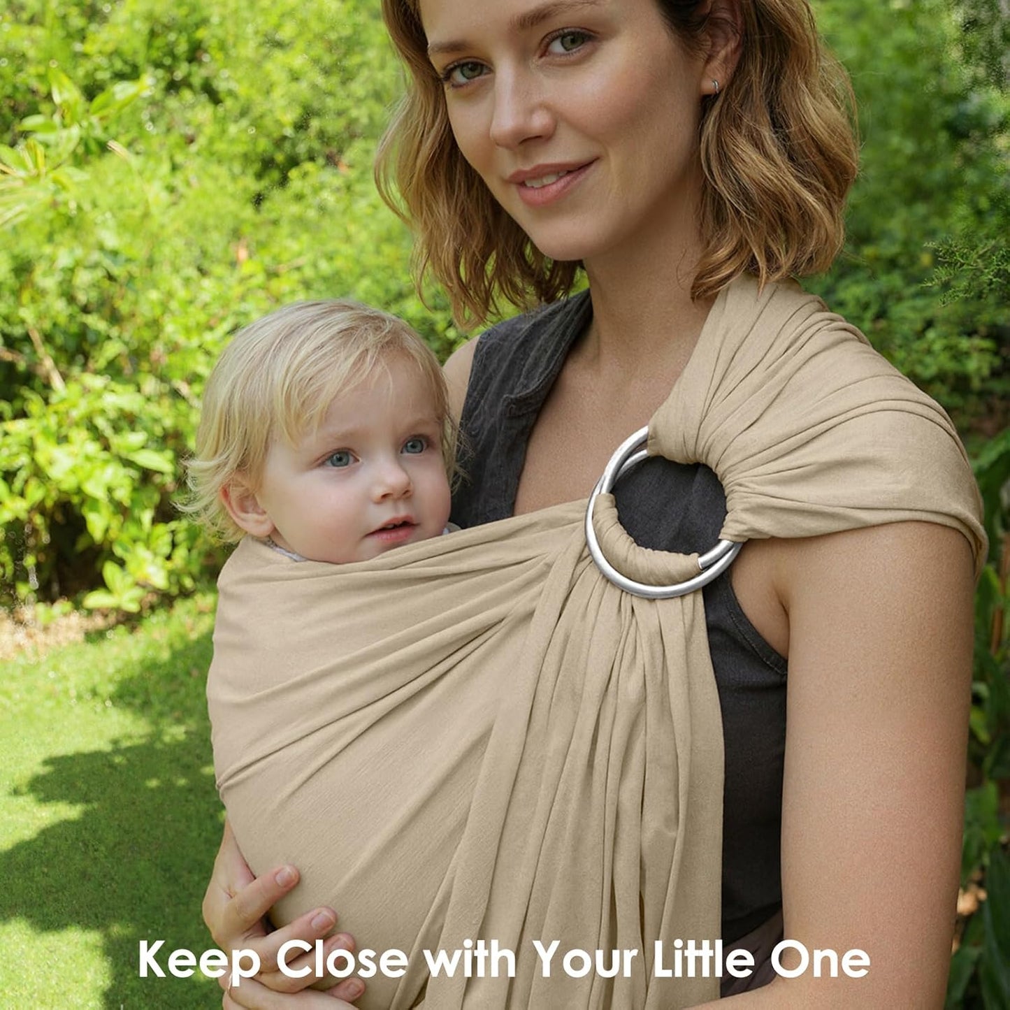 Baby Ring Sling Baby Carrier Newborn to Toddler Carrier (7-35 lbs), Baby Sling Carrier, Toddler Sling Carriers, Infant Wraps Carriers, Green